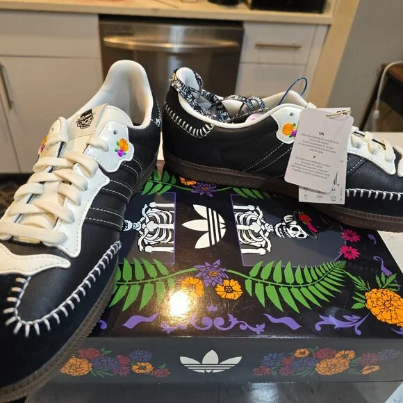 Adidas x Día de Los Muertos - Samba OG Black Men's Size 10 J13932 Sneaker NEW - Picture 9 of 15